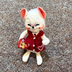 Annalee Dolla Adorable Red and White Mouse Plush 10”